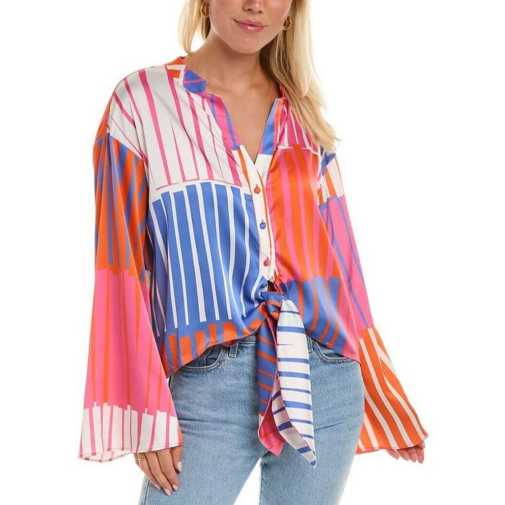 Anthro Hutch Otto Belle Sleeve Multi Color Blouse